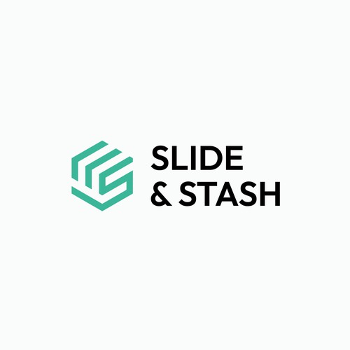 Stashed logo for under-desk storage drawers: Slide & Stash