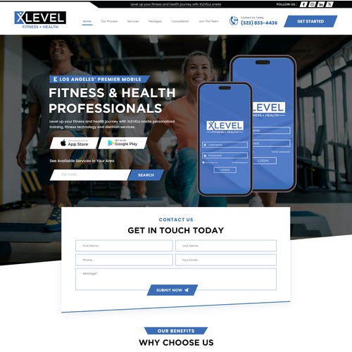 X LEVEL: Premium Fitness & Health SaaS Landing Page UI/UX