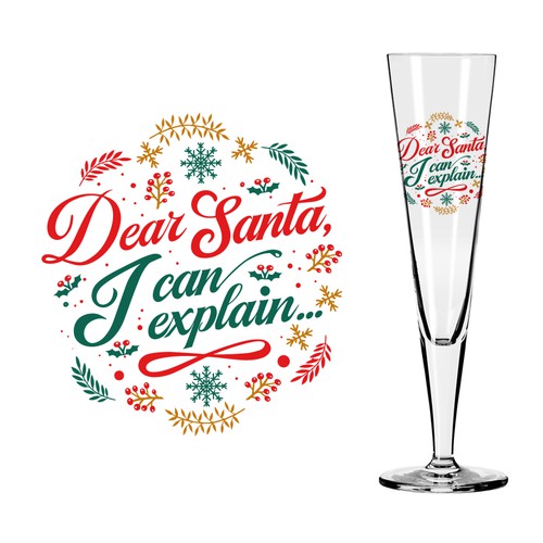 Christmas-Themed Drinking Glass Design