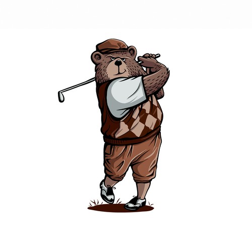 Golfer Bear Mascot