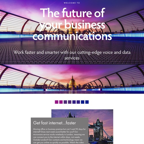 Squarespace website for a telecommunications company.