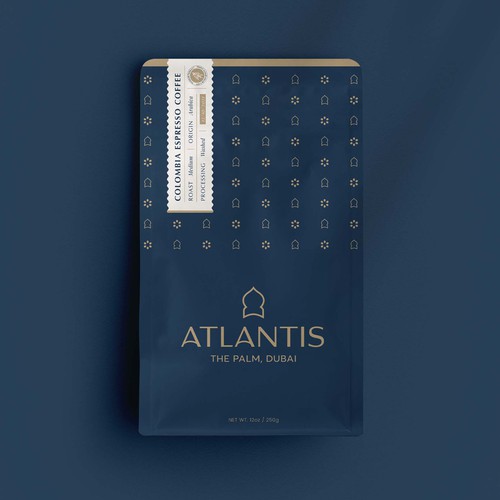Packaging Design for Atlantis - 5 Star Hotel Coffee in Dubai 
