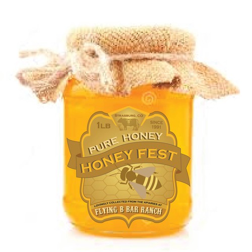 Vintage, whimsical, Honey Label for our Annual HoneyFest Event.