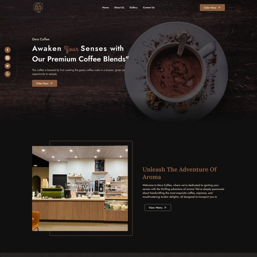 Website design for coffee brand