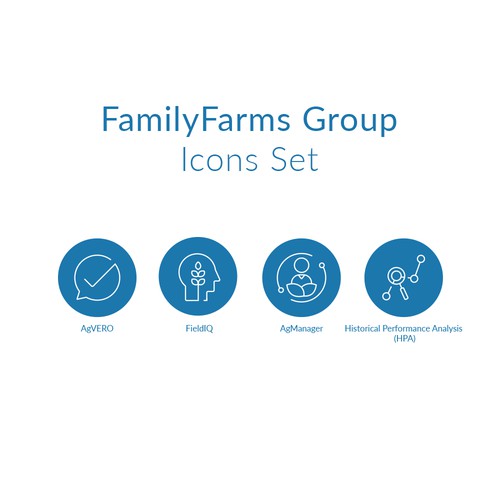 Icon Set for Family Farm Groups