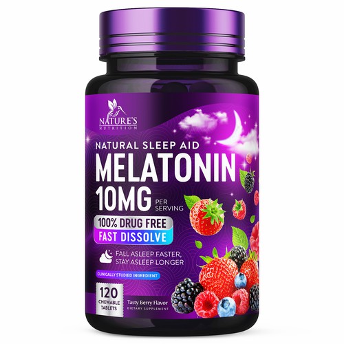 Melatonin Supplement Label Design