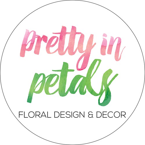 Watercolour round logo design for florist