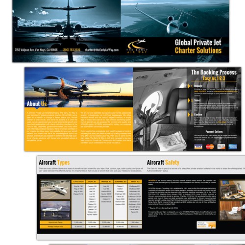 Brochure Booklet for Private Jet Charter Company