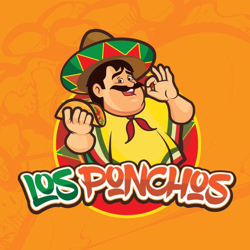 A mascot logo for a maxican restaurant. 