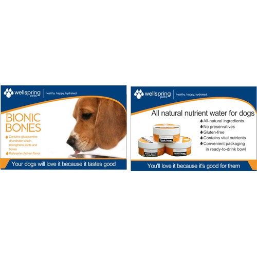 New Product that requires creativity: Nutrient Water for Dogs