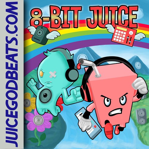 Videogame inspired album cover - 8 Bit Juice