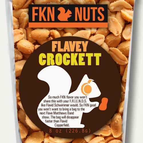 Sticker design for a nut pouches