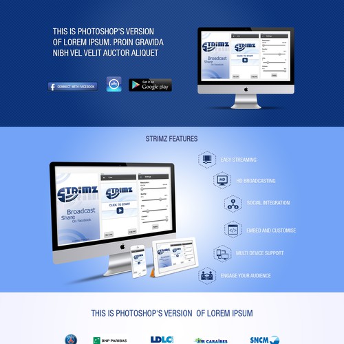 Strimz landing page