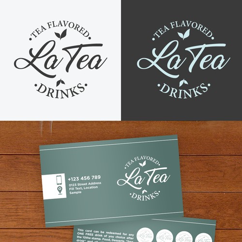 Logo for a tea flavoured drink company