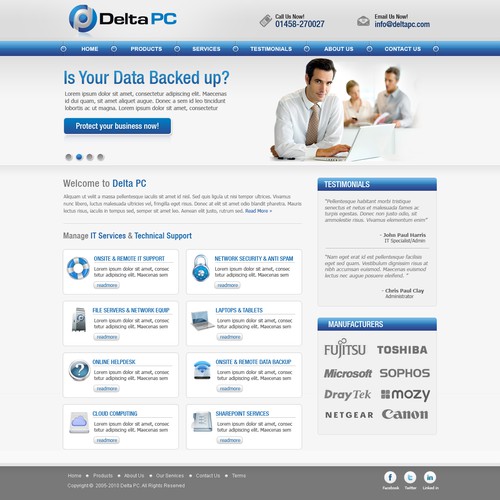 Create the next website design for Delta PC - Website with a bit of !!wow!! required for this dynamic IT support company
