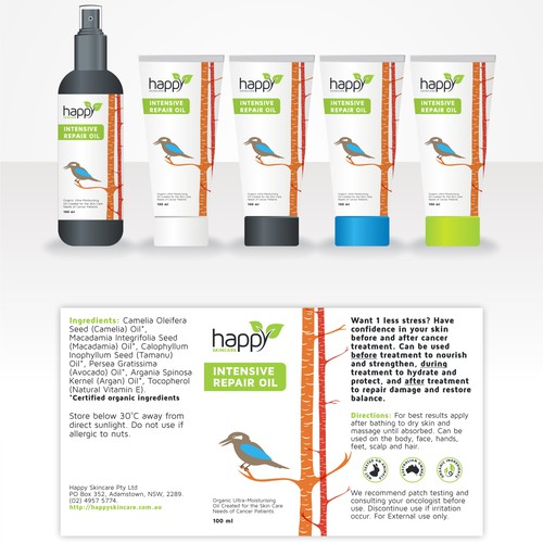 Happy Skincare Label Design