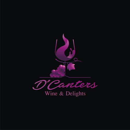 Design a modern, classy logo for D'Canters Wine & Delights