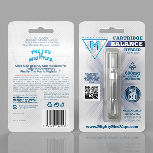 3D Rendering and Label design for Mighty Med Vape