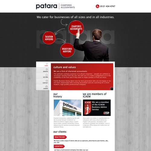 Create the next website design for patara