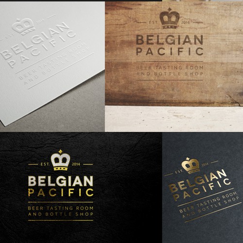 Create a stylish logo for a Belgian Beer Tasting room and bottle shop