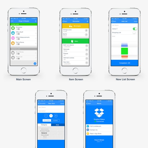 Create a design for a new iPhone app exclusively for iOS 7.