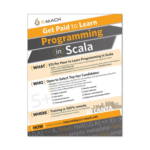 Create a flyer for Scala-coding interns