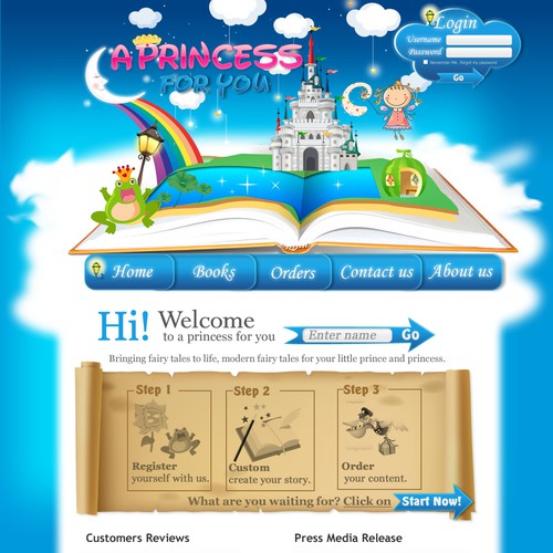 Customizable fairy tales website
