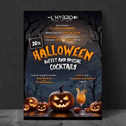 Halloween flyer design for restaurant