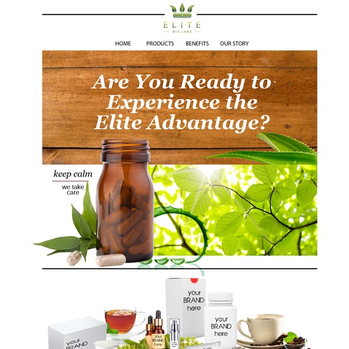 natural healthy web pagedesign for Elite brand