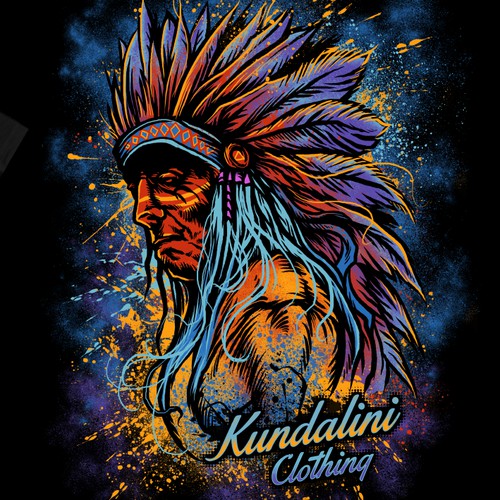 Psychedelic Indian T shirt design