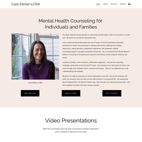 Mental Health Counselor's Site - Website In A Day 