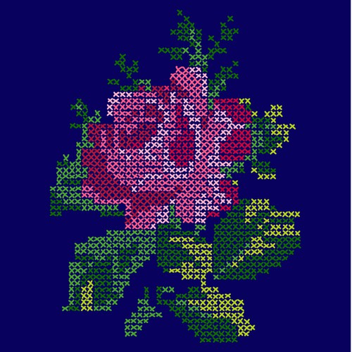 Embroidered rose