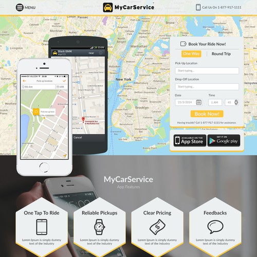 Create a website for a taxi/car service uber like app