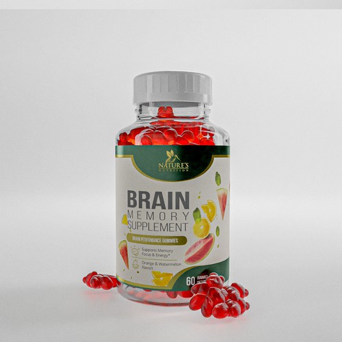 Brain Memory Supplement Label Design