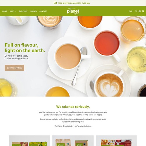 Planet Organic - Responsive Ecommerce Website