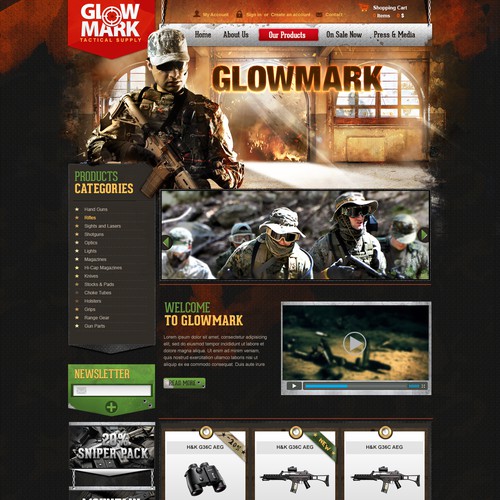 Help GlowMark Tactical Supply with a new website design