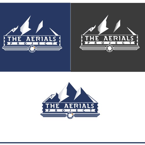 Cinematic logo for a remote controlled helicopter aerial footage company