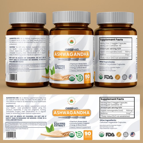 Best Label for a Bottle of Herbal Supplement