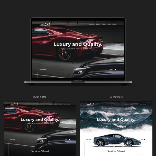 Landing Page for high end Luxury Rental Marketplace