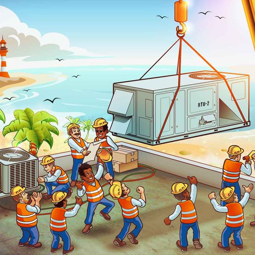 Fun Illustration for Florida A/C Company