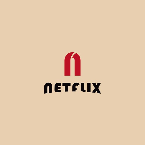 The Netflix logo with a Bauhaus treatment