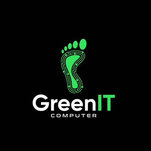 Bold foot IT logo concept for GreenIT