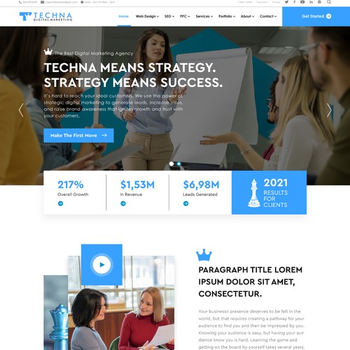 Home Page Design For TECHNA DIGITAL MARKETING