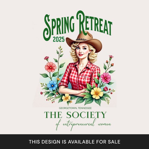 Southern Cowgirl Wildflower Illustration – Vintage Western Cottagecore T-Shirt Design