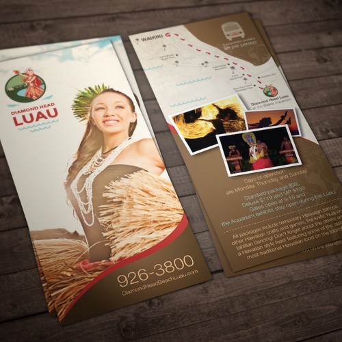 Create the brochure for Hawaii's newest amd hottest Luau