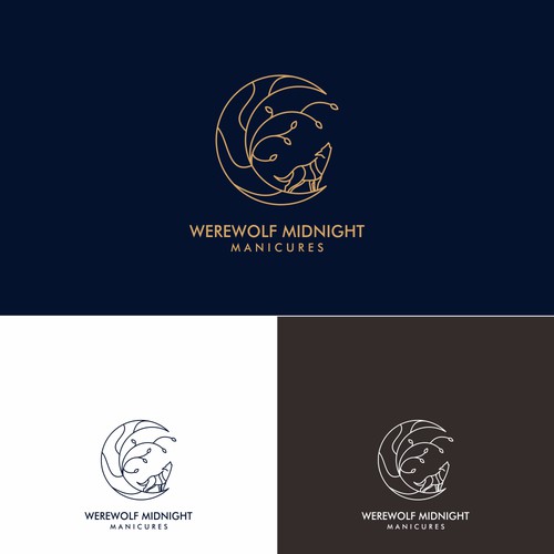 Werewolf Midnight Manicures Logo Design Concept
