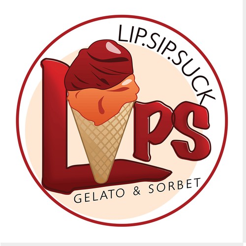 Logo concept for a Gelato Company titled LIPS