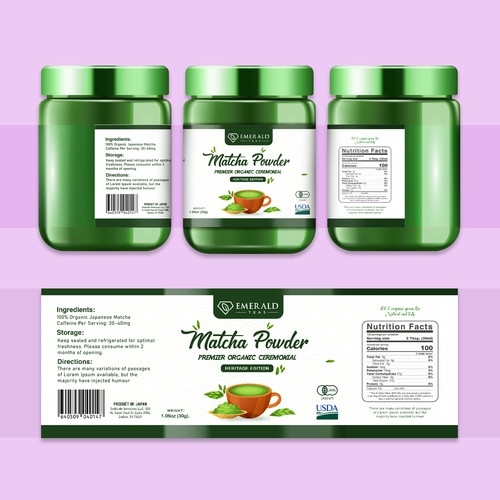 Matcha Powder label design