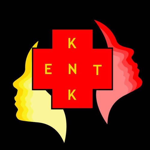 KNK (vertical) ENT (Horizontal) in red cross format
