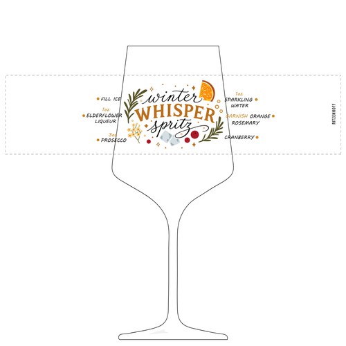 Illustration for drinking glasses inspired by Wintery Cocktails